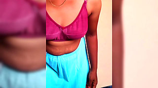 Ammu Dress Change Nighty to Saree Big Tits Ammus Boobs Show