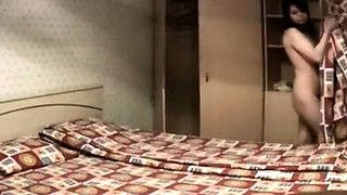 my busty stepmother changes the bed naked