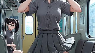 Hentai 2026! College girls show their super wet butts on the subway