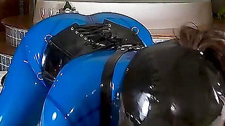 Cristal Kinky Blue Rubber Doll POV Fucking