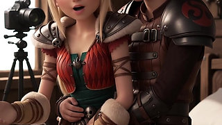 Astrid Hofferson and Hiccup filming their first sex video How to train your Dragon 3D cartoon animation