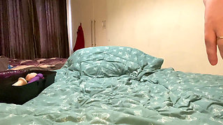 totally naked home alone enjoying some relaxing alone time straight out the shower fresh shaved pussy bald from eyebrows down