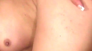 Big ass brunette fucked and facialized on the couch