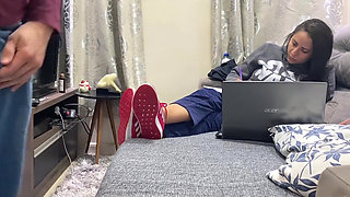 Kiffa Ignores Foot Slave While He Licks Her Sneakers Clean