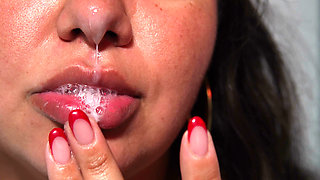 Bunny girl sucking big dick sloppy blowjob cum in mouth