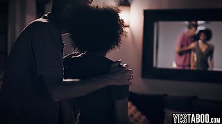 Ebony mature model squirts on wife knob