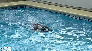 Wetsuit Bondage Mermaid Slippery Pool Kink with Fins, Rope & Deep Diving