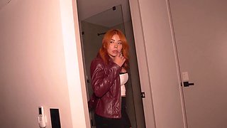 Sharing bed with red haired busty Latina stepmother ends with sex