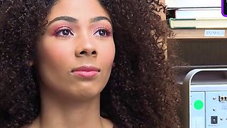 Busty black lady gets caught by her spouse and punished