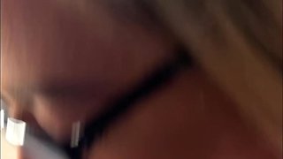 Amateur Blowjob - Cumshot Facial on Glasses