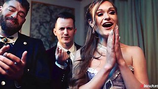 Redhead Babes Anal Cumshot at High Society Party