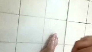 My big dick masterbation in cold shower