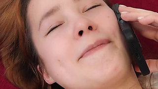 I'm Talking to My Boyfriend Cuckold on the Phone While His Stepfather Fucks Me Anal
