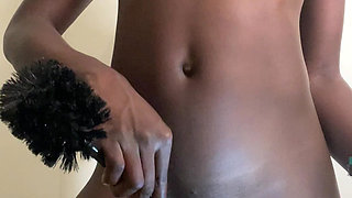 Ebony Goddess in Shower POV Sexy Slim Thick Body