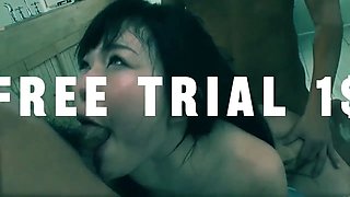 Steamy Asian babes enjoy intimate playtime with three black studs