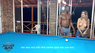 Spectacular Trio Between My Girlfriend and Friend on the Pool Table