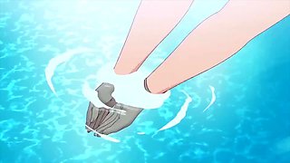 Lost her bikini top in the pool and got pussy pumped in locker room after hentai