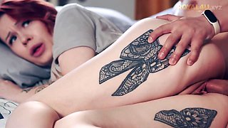 Sexy Busty Redhead Stepmother Shares Bed Gets Fucked Hard