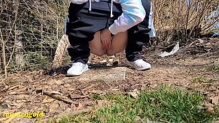My New Kinky Pee Compilation Outdoors. My Hairy Butterfly Pussy Pissing