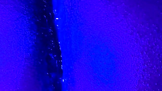 Ebony Goddess Leaking: Neon Thong & Dildo Squirt