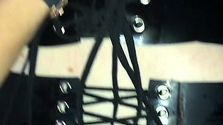 Femdom fetish mistresses fuck bdsm loser with strapon