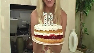 Blonde Slut's Tight Pussy Stretched Wide Open Dripping Wet