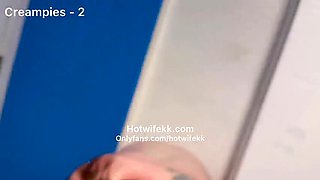 Hotwifekk and SexySaraBee take creampies at outdoor gloryhole pool party
