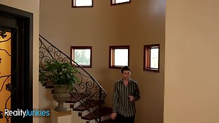 Realityjunkies - fresh babysitter can’t fight back her manager and gets bent over for heavy porno