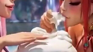 2. Movie, the Queen Ask 2 Girls for Kiss and Bouncing Breast, Ai Animation