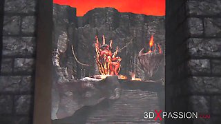 Devil plays with a super hot girl in hell