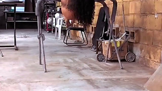 Making off of a Photo Shoot in a Mechanic Workshop