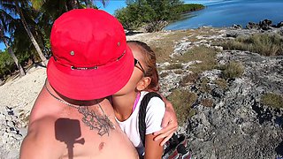 Redheaded Thai babe delivers wild blowjobs and raunchy handjobs in lush natural settings