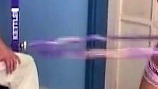 Blonde College Girl Pounded Hard in Gym and Facialized
