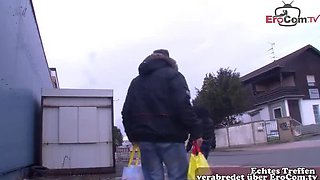 German Housewife Cheats on Street with Stranger - Public Risky Sex