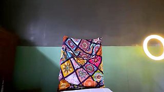 Big tit shemale jerks her long cock