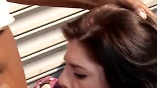 Lucia Love lets a black guy with a monster cock fuck her in a side street