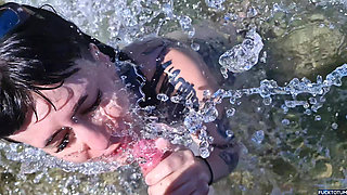Outdoor Blowjob by the Sea From a Horny Stranger on the Nudist Beach