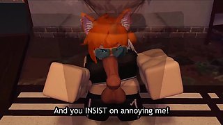 Ginger and brunette got their mouth stuffed 3D animation