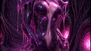 Pink anime 3d slime elf in armor