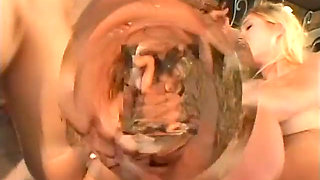 Bride, groom and bridesmaid in furious threesome fucking