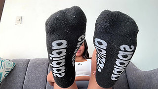 Edge for My Sweaty Gym Socks and Stinky Feet Goddess Alexa Sock Fetish Foot Fetish Foot Domination Femdom POV