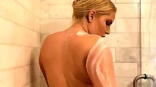 Horny big boobed fat chubby busty blonde