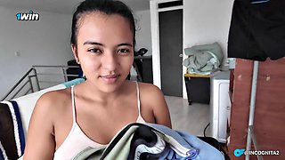 Big-Butt Ebony Stepteen Gulps Cum After Family Pounding