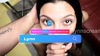 Lynn revels sloppy gargle with a donk plug, swallowing cum