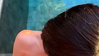 Amateur brunette teen blowjob and cumshot