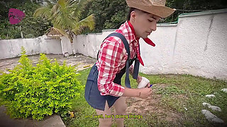 Perv Grandma Hires Young Gardener and Ends up Fucking Him Hard in the Ass