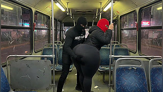 Big Ass Girl in Pink Leggings on the Bus Strips to Pink Thong