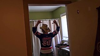 ONLY FAN leak Face Exposed Mistress Thursday Getting ready for the Game with her Big Tits bouncing