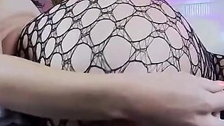 Big-Titted Blonde Rides Her Fuck Machine