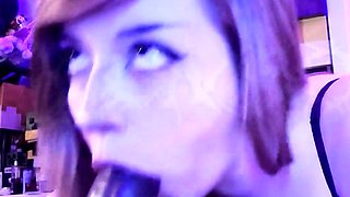 emo girl gags on cock (LOTS OF DROOL/SPIT)